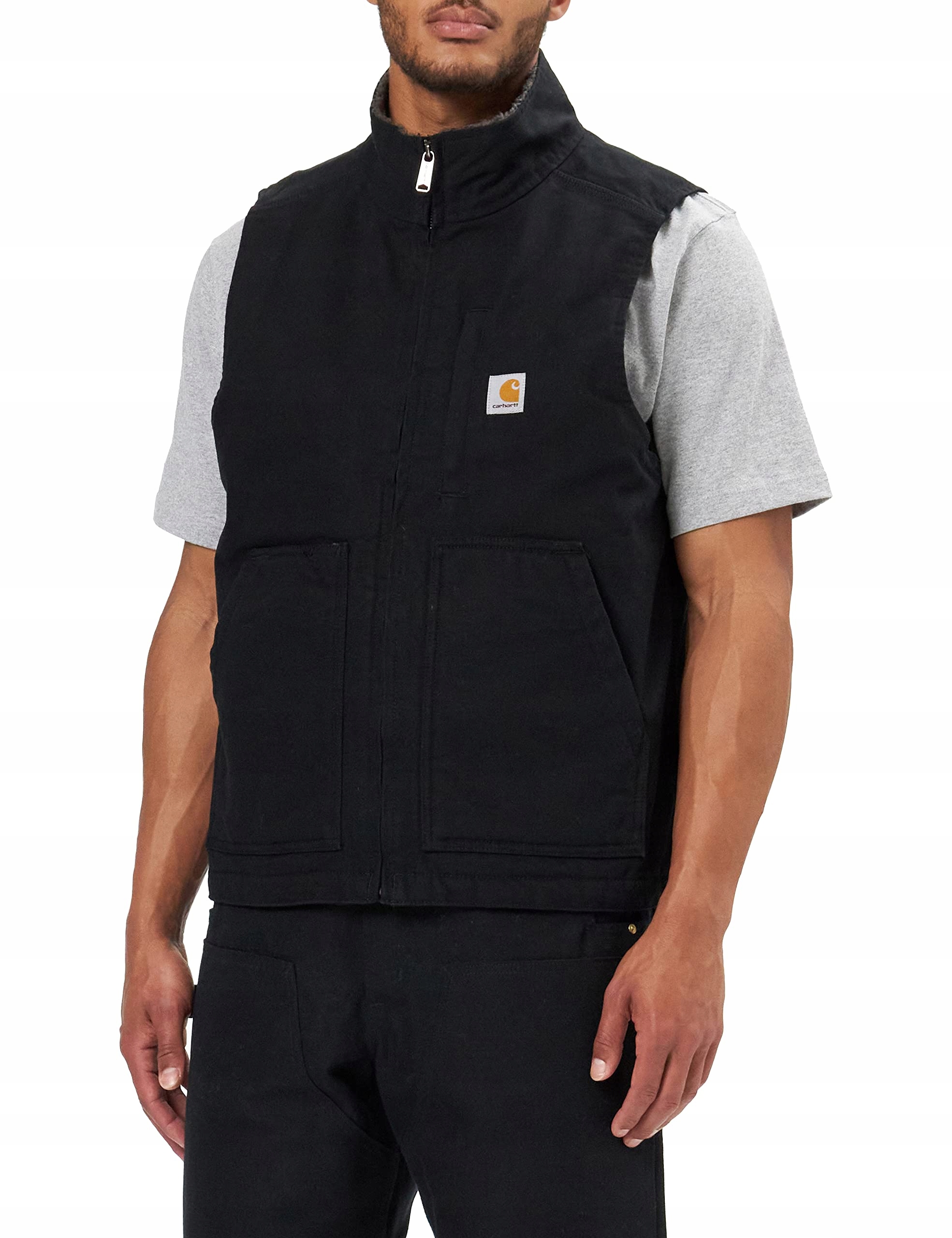 Kamizelka Carhartt Washed Duck Sherpa-Lined Black – Komfort i styl w jednym