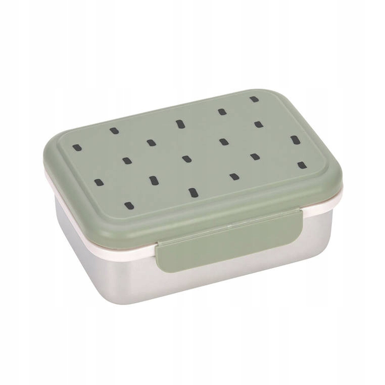 Lunchbox ze stali nierdzewnej Happy Prints oliwkowy – Idealny na każdą okazję
