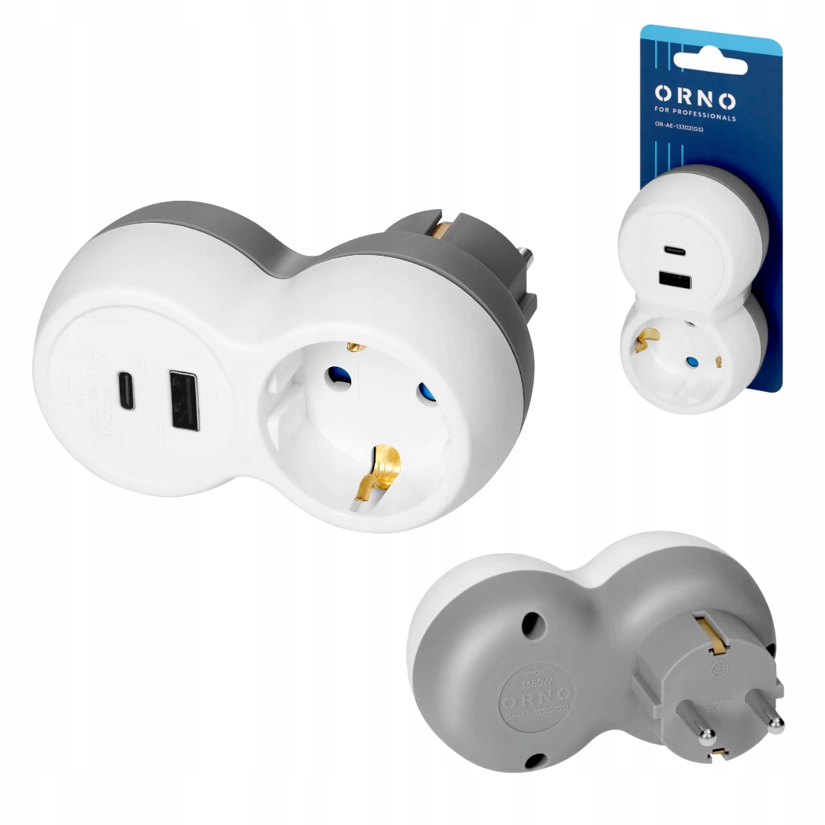 Rozgałęźnik 2P+Z, USB-A+C, schuko – Wygodne rozwiązanie do zasilania