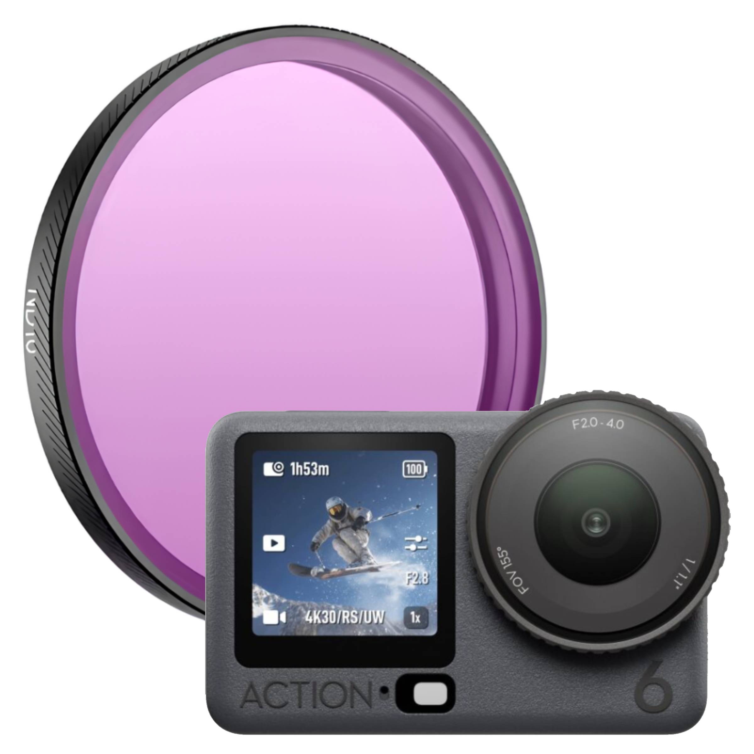 FILTR ND16 SZARY NEUTRALNY OCHRONNY DO KAMERY SPORTOWEJ DJI OSMO ACTION 6 – Twórz profesjonalne ujęcia