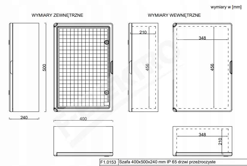 Wymiary i kolor – szary RAL7035 w kompaktowych rozmiarach