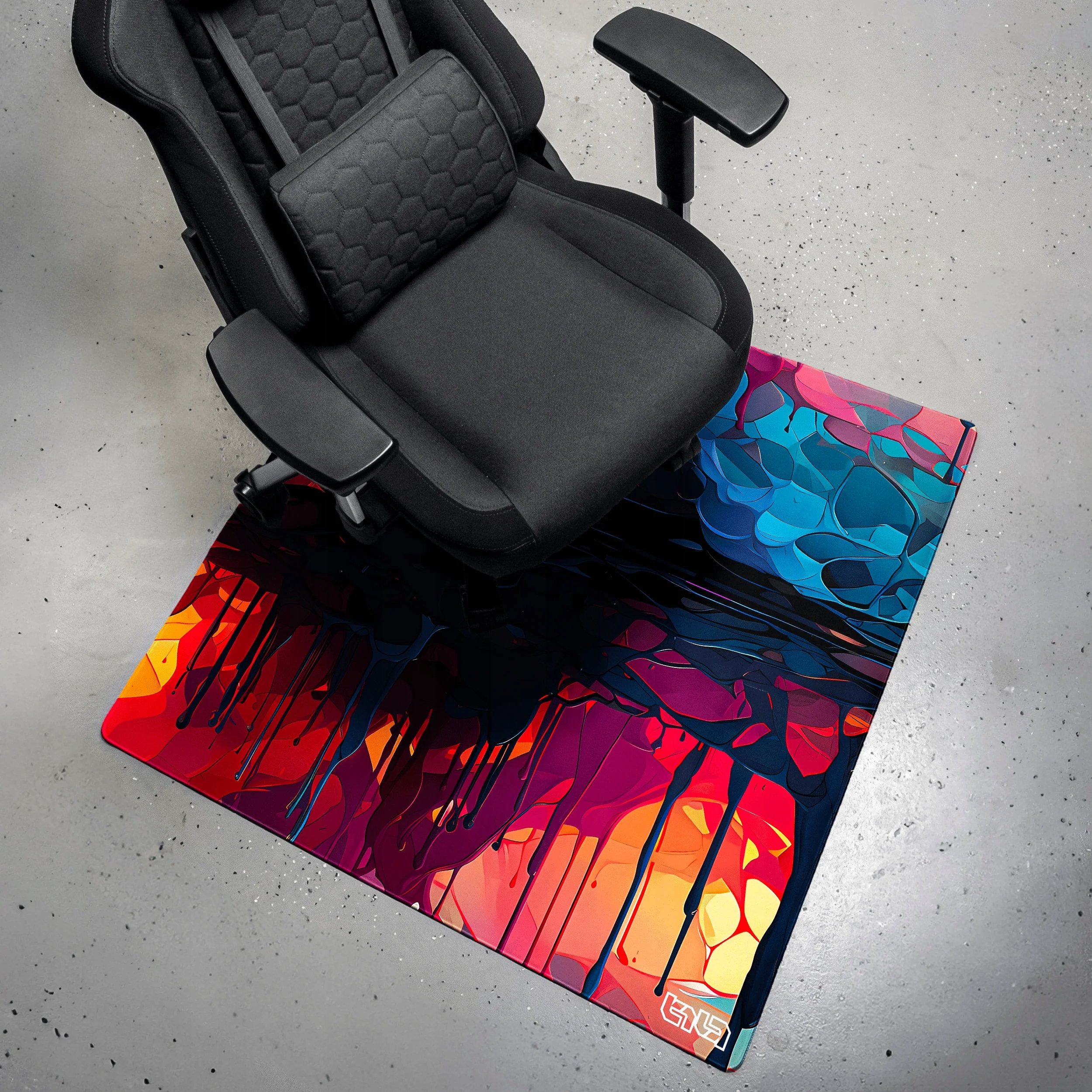 Mata pod Krzesło Kolory Poza Szczeliną 100x100 – Elegancja i funkcjonalność w Twoim biurze