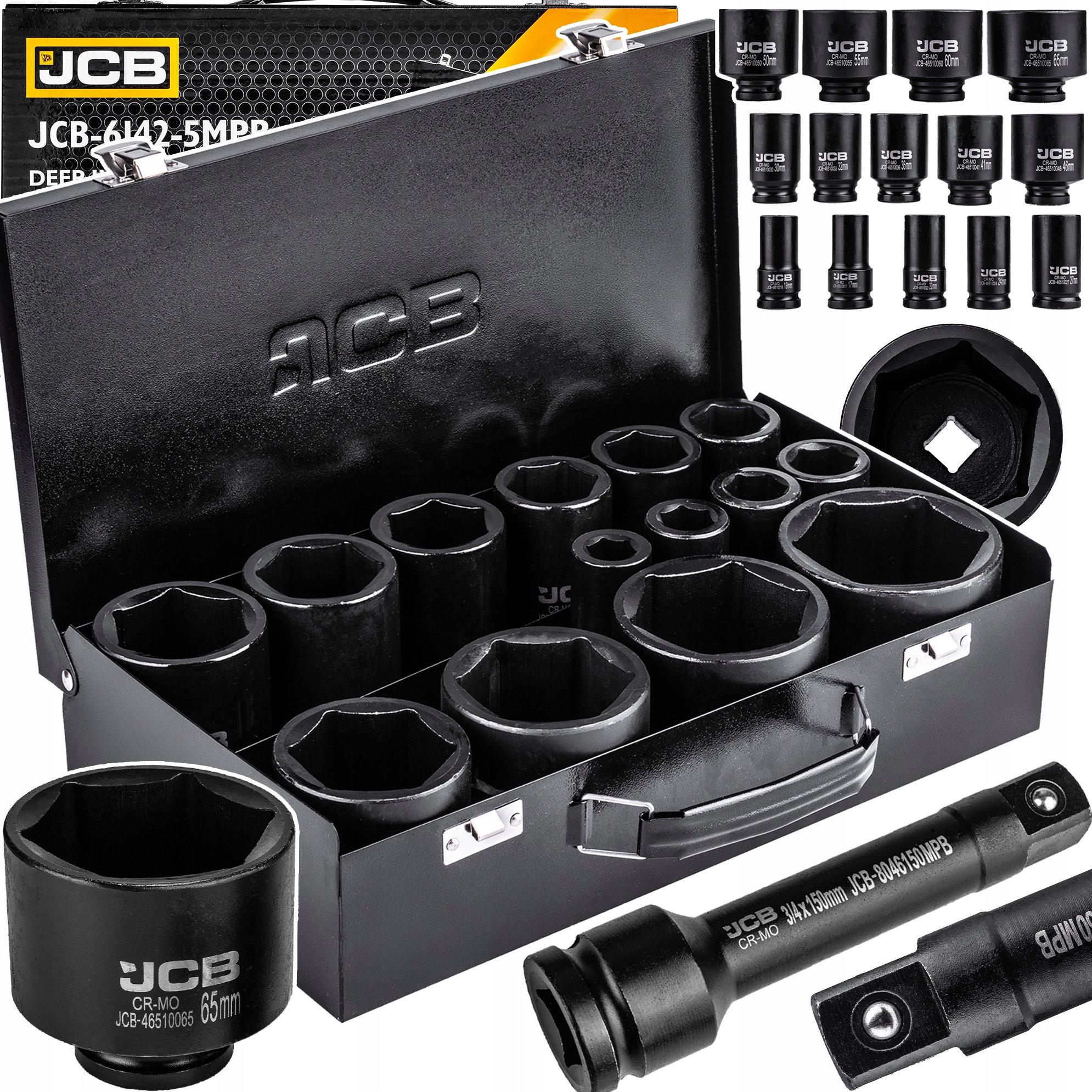 Zestaw nasadek udarowych głębokich 3/4