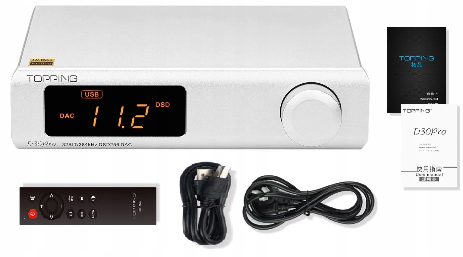 Topping D30 Pro – Wysokiej jakości konwerter DAC w kolorze srebrnym