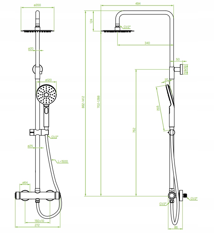 Elegancki design i funkcjonalność kolumny natryskowej