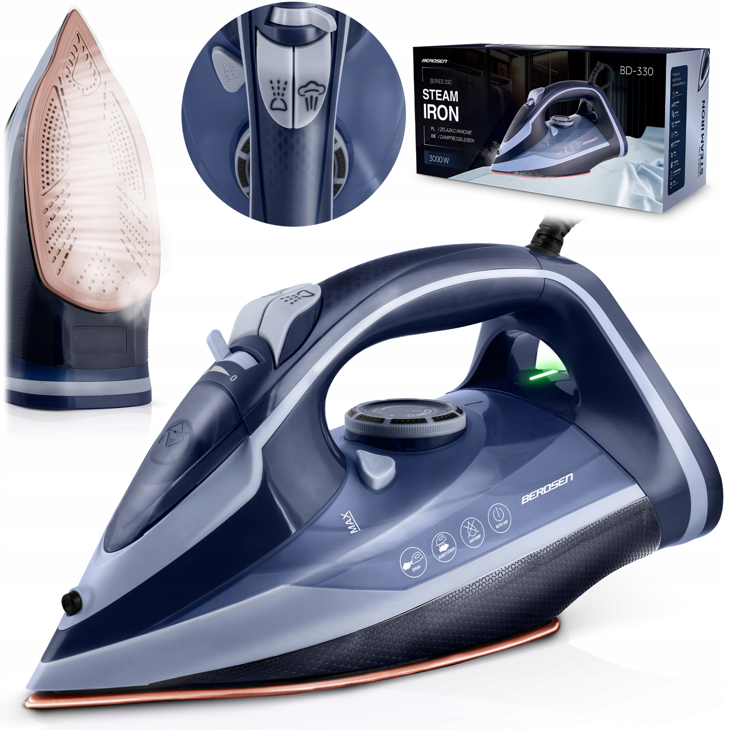 Żelazko parowe Berdsen BD-330 – Twoje niezawodne wsparcie w prasowaniu