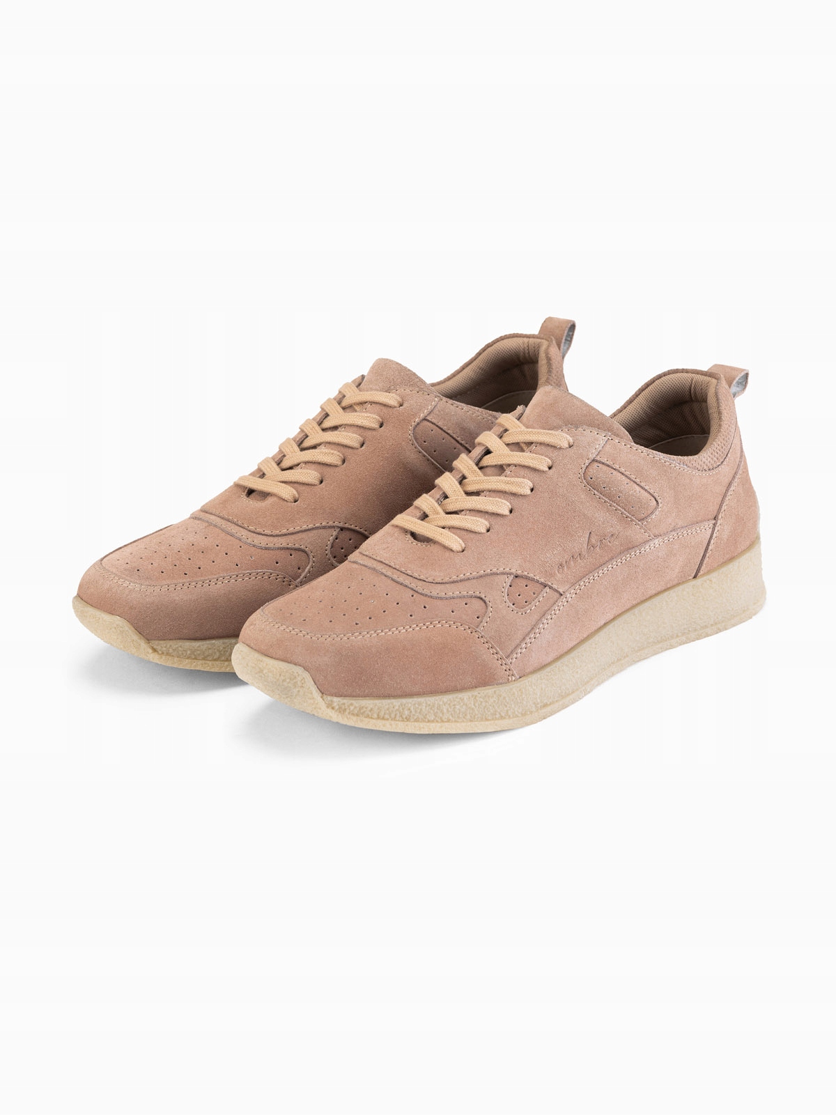 Lekkie zamszowe sneakersy męskie beżowe V3 OM-FOSL-0205 – Komfort i styl w jednym