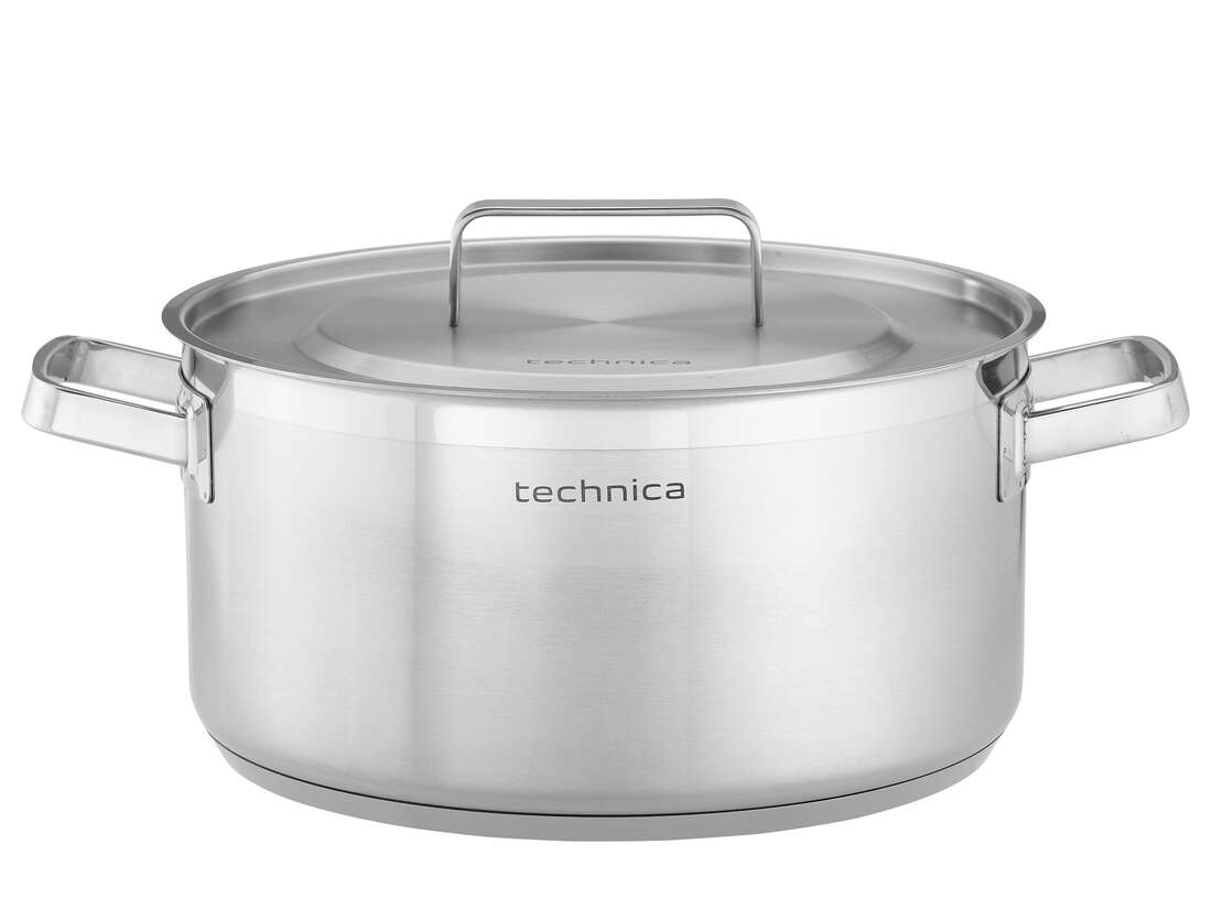 Garnek niski 12,9 l o średnicy 320 mm z pokrywką ze stali nierdzewnej | TECHNICA, Platinum Line