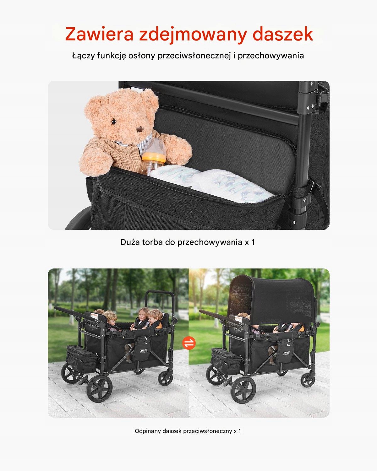 Kluczowe cechy wózka wagon dla 4 dzieci