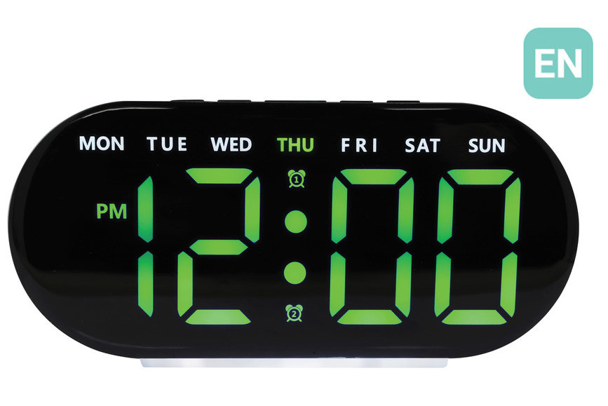 Zegar sieciowy LED JVD SB8035.2 – Nowoczesny budzik z termometrem