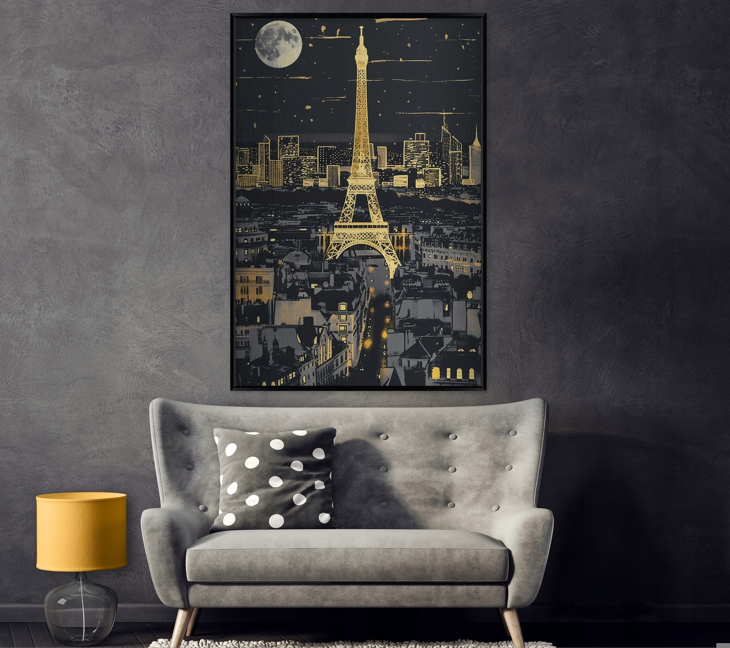 Obraz W Ramie Na Metalu Miasto Wieża Eiffla – Elegancja i nowoczesność w Twoim wnętrzu