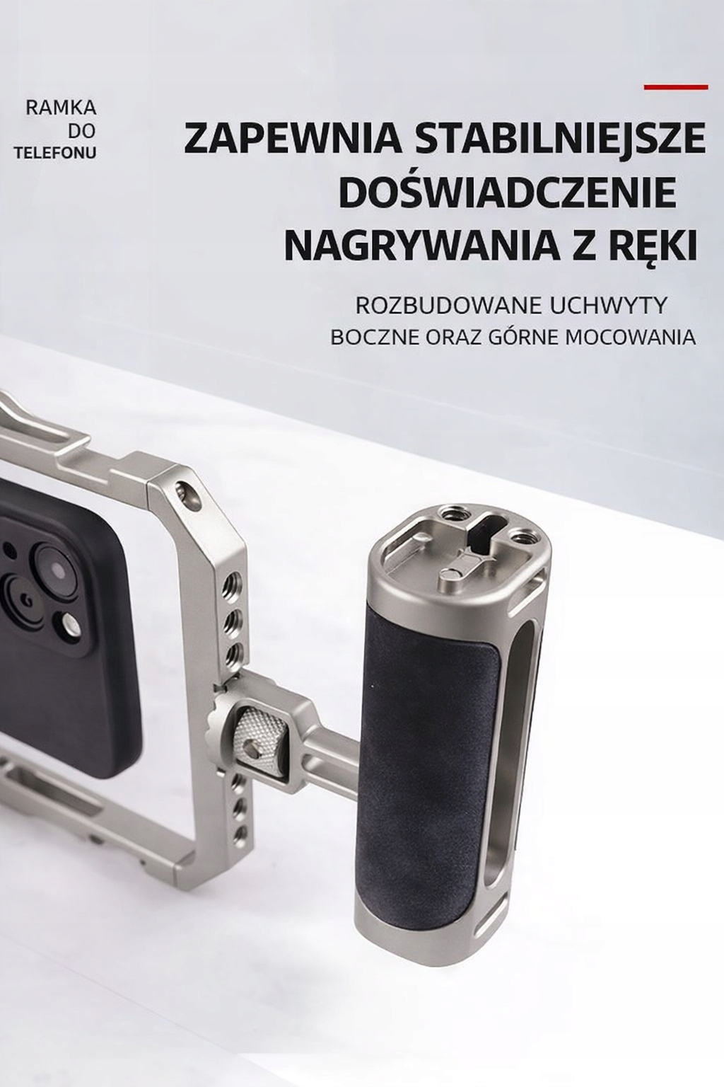 Wygodne uchwyty boczne – zwiększona stabilność podczas nagrań