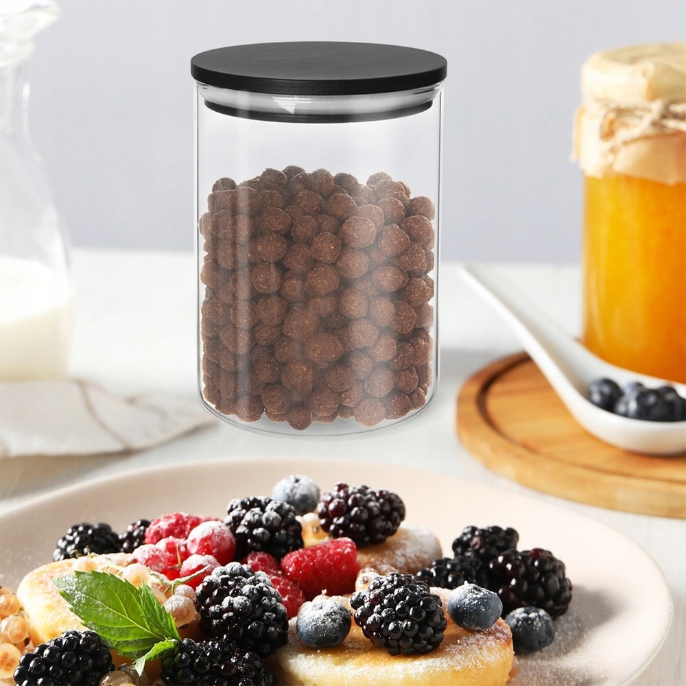 Orion Pojemnik na produkty sypkie szklany z pokrywką i uszczelką 600 ml – Idealne rozwiązanie do przechowywania żywności