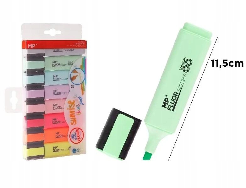 Zakreślacz fluorescencyjny pastel 8szt – Idealny do biura i szkoły