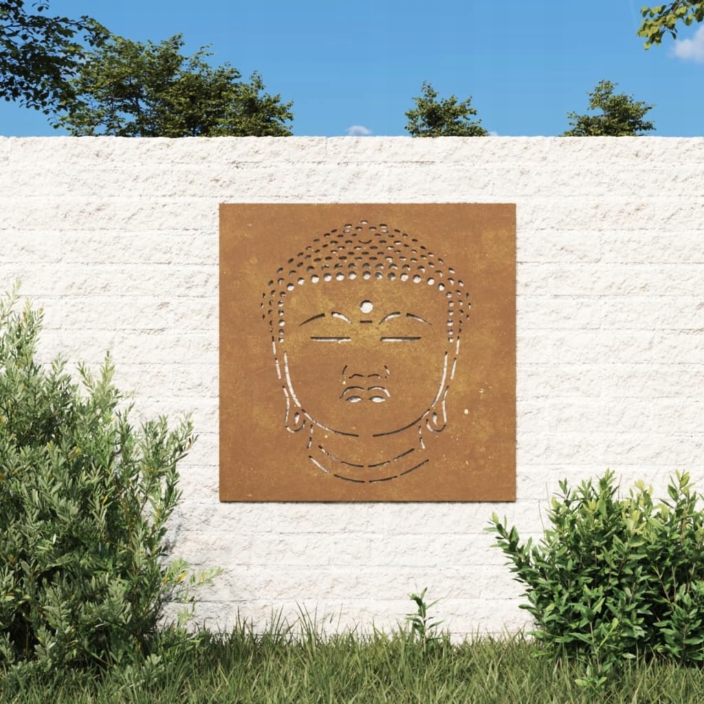 Ogrodowa dekoracja ścienna Budda 55x55 cm – Sztuka w Twoim ogrodzie