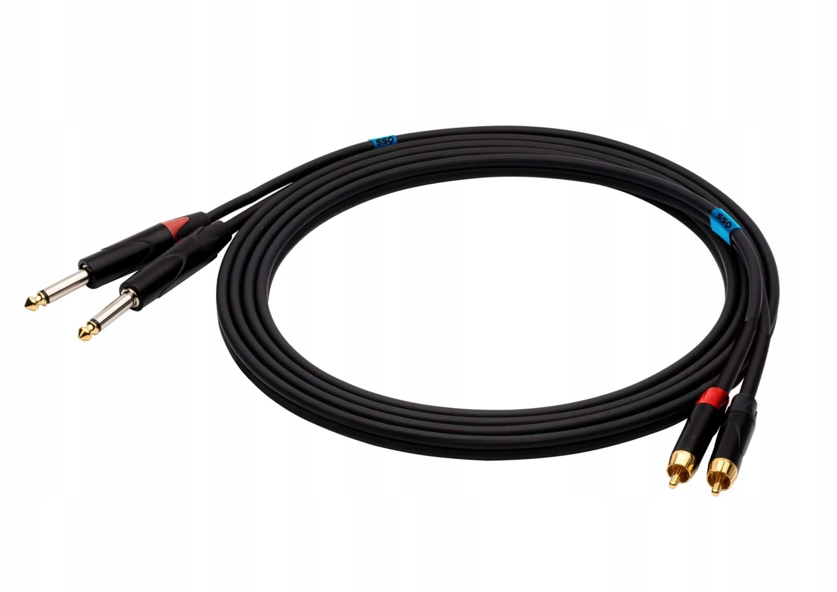Kabel Jack 6.3mm x2 - RCA (Cinch) x2 5m czarny (SS-1430) – Wysoka jakość audio