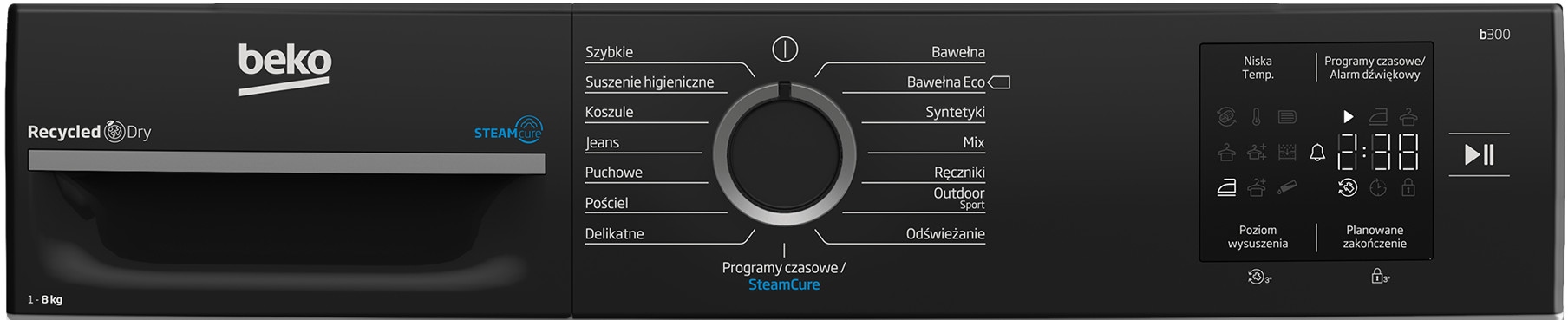 Programy suszenia – 15 opcji dostosowanych do różnych tkanin