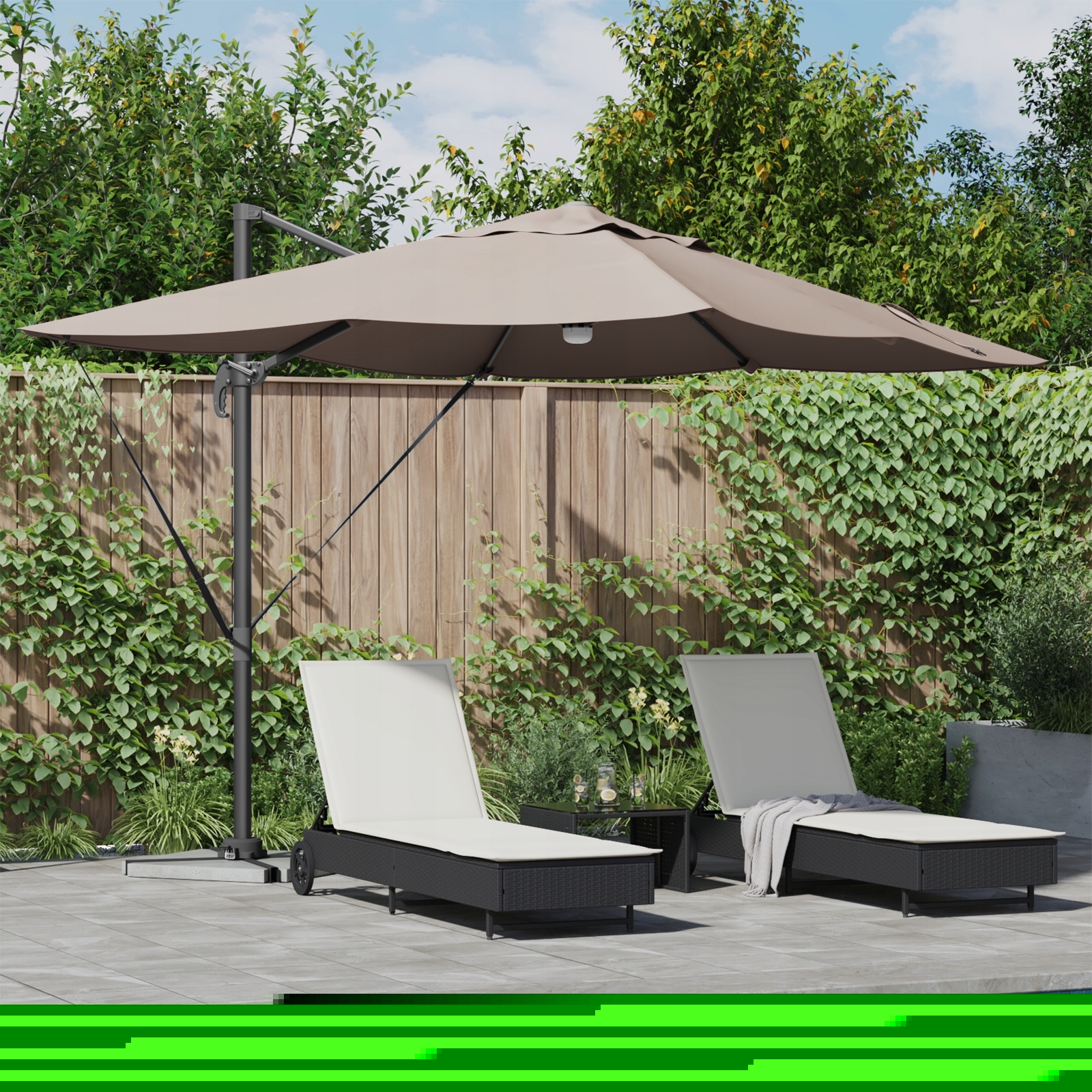 Parasol wspornikowy Taupe - Elegancka ochrona przed słońcem