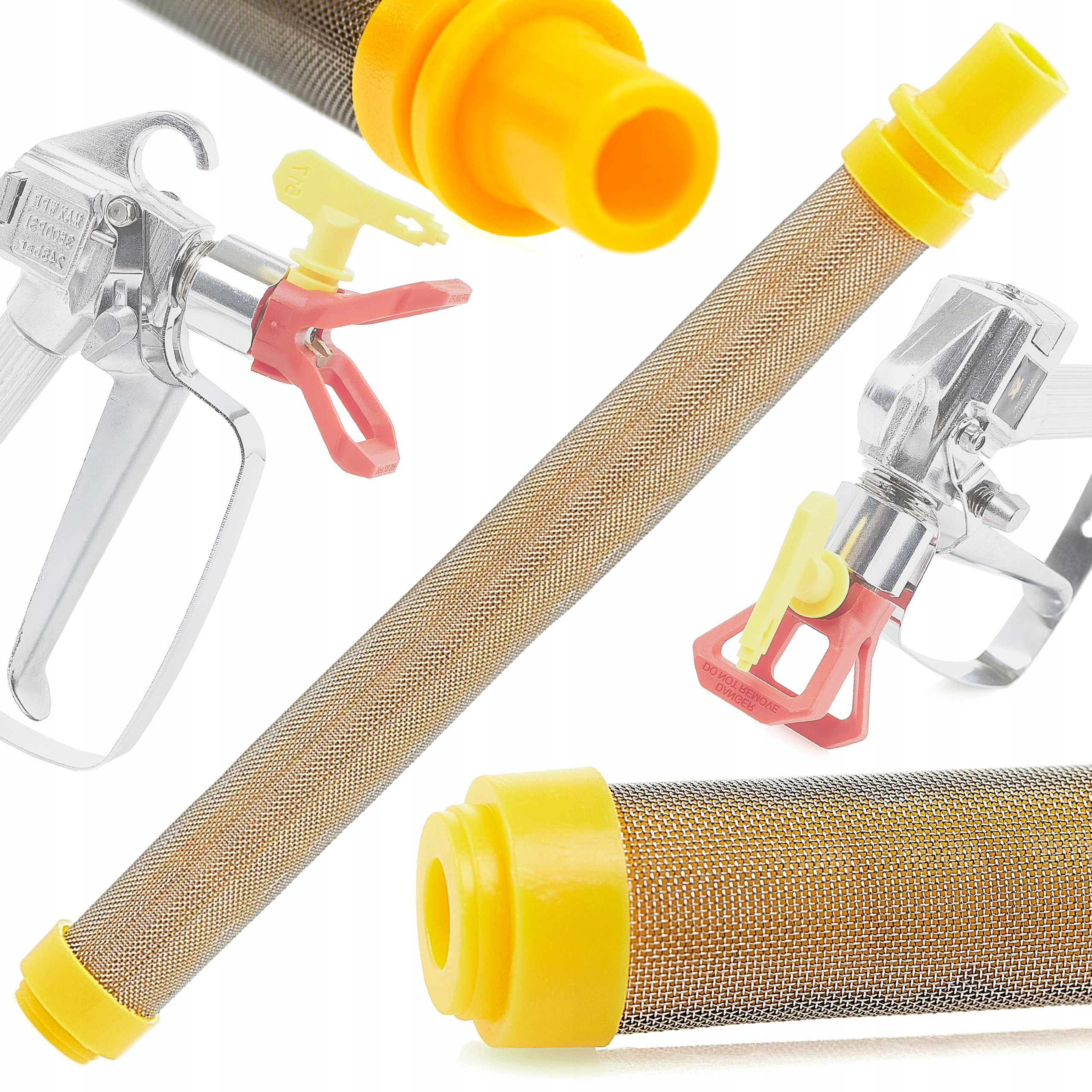 Filtr Paluszkowy Pistolet Malarski 100 MESH Żółty Graco Wagner Techrebal – Idealny do precyzyjnego malowania