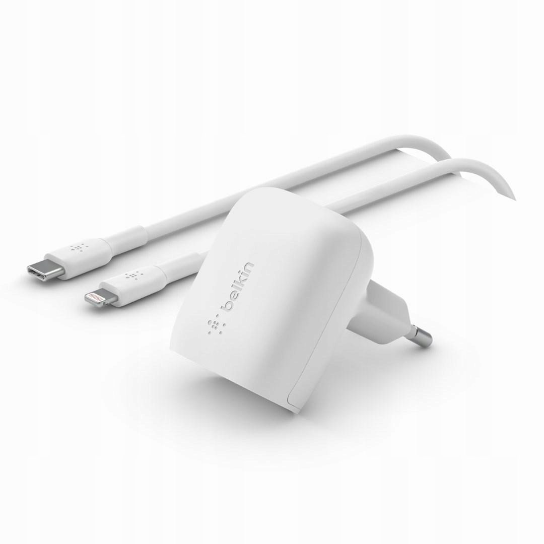 Ładowarka Belkin BoostCharge 20W PD + PPD USB-C/Lig. 1m – Szybkie ładowanie dla Twojego iPhone'a