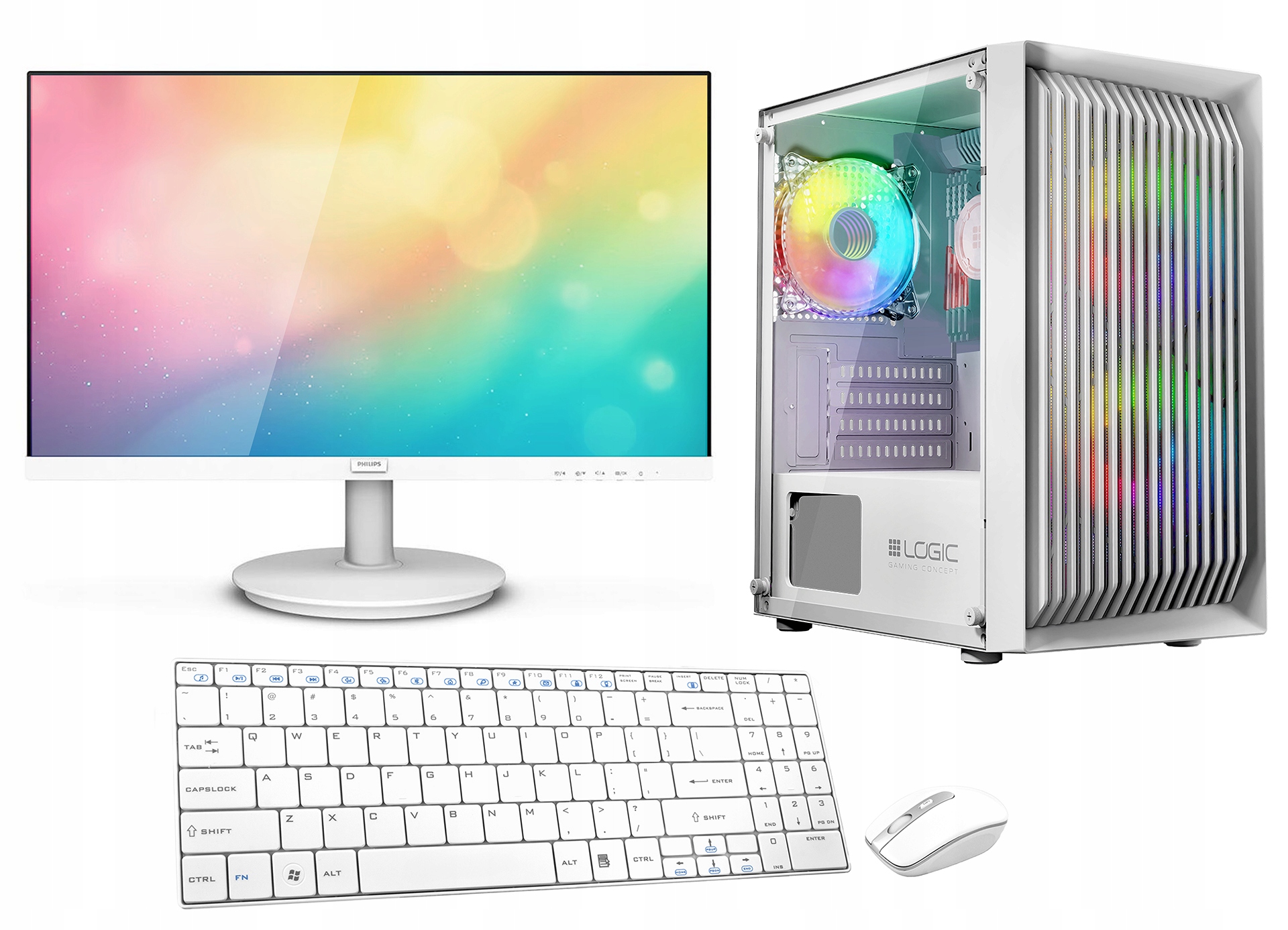 Komputer Vist Zestaw WHITE Gaming RYZEN 7 5700G 16GB RX VEGA8 SSD 512GB M.2 WIFI W11 24
