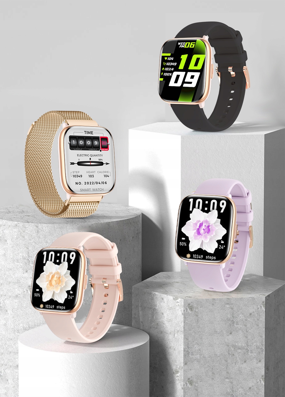 SMARTWATCH ZEGAREK DAMSKI POLSKIE MENU ROZMOWY SPORT AMOLED 4 PASKI – Styl i funkcjonalność w jednym