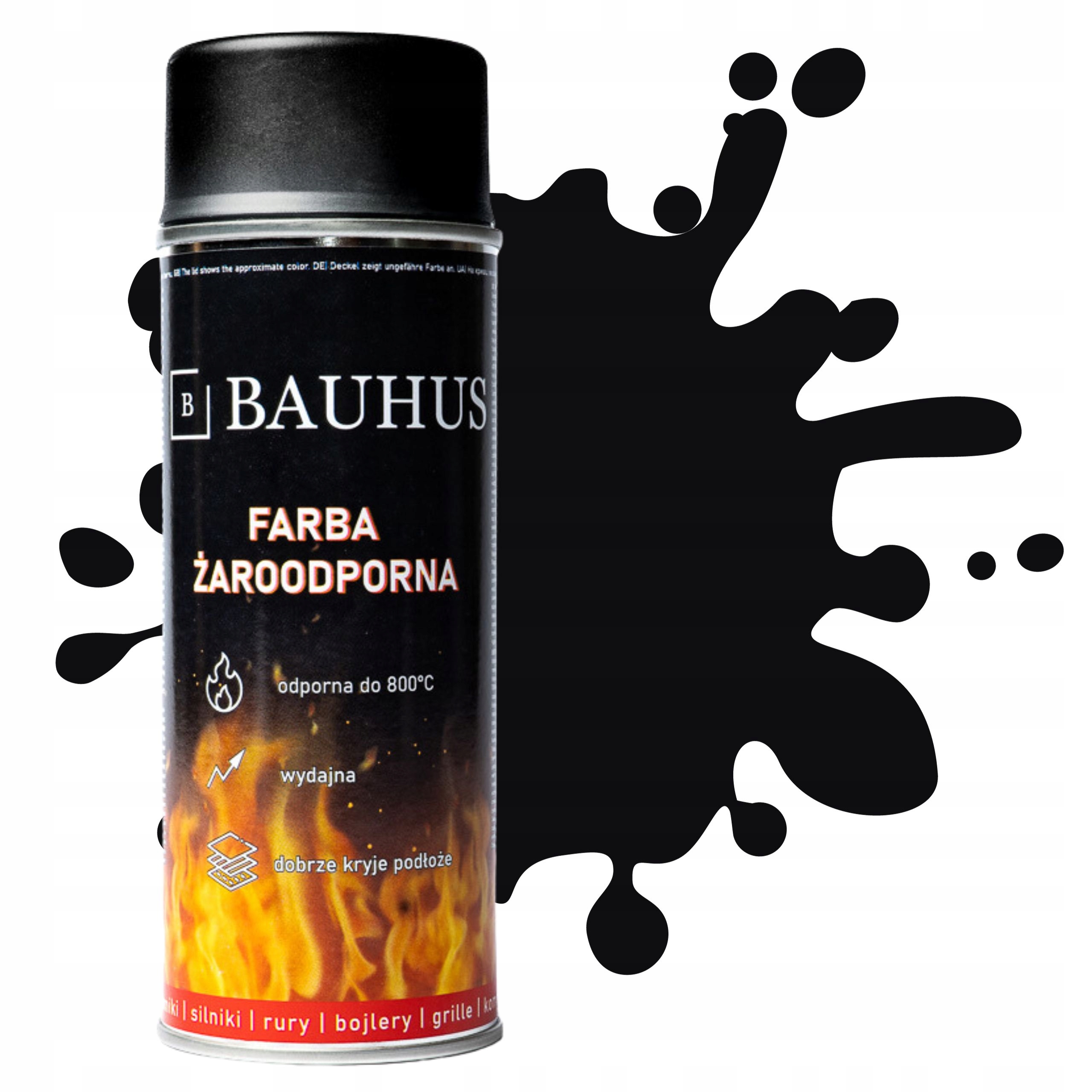 Farba żaroodporna wysokotemperaturowa spray czarna 400ml BAUHUS – Idealne rozwiązanie do ekstremalnych warunków