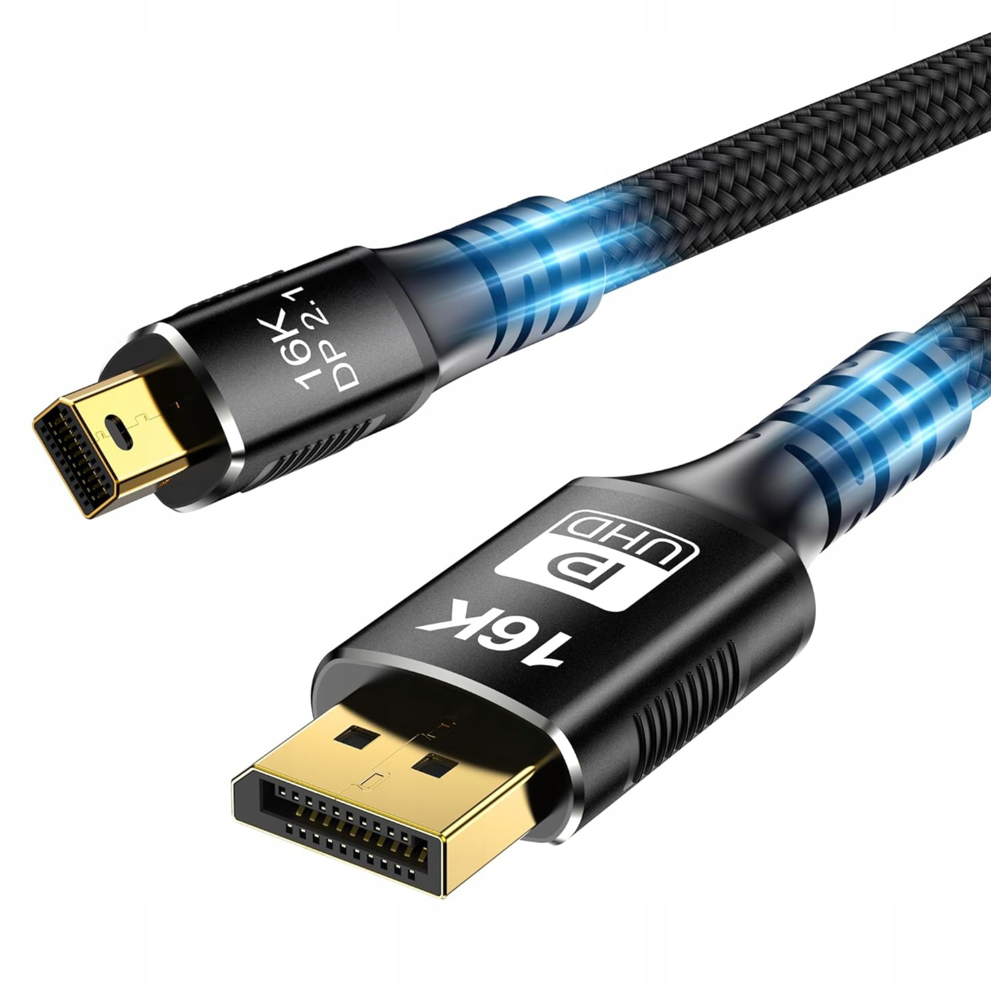 KABEL MINI DisplayPort Ultra do DP 2.1 16K 8K 4K@240Hz THUNDERBOLT 1,5M – Obraz przyszłości w Twoim zasięgu