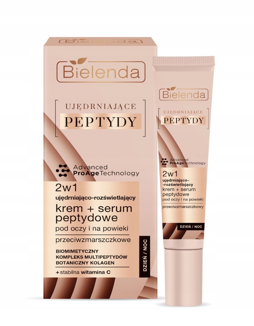 Ujędrniające Peptydy Ujędniająco-Rozświetlający Krem - Serum peptydowe 2w1 pod oczy i na powieki 15ml