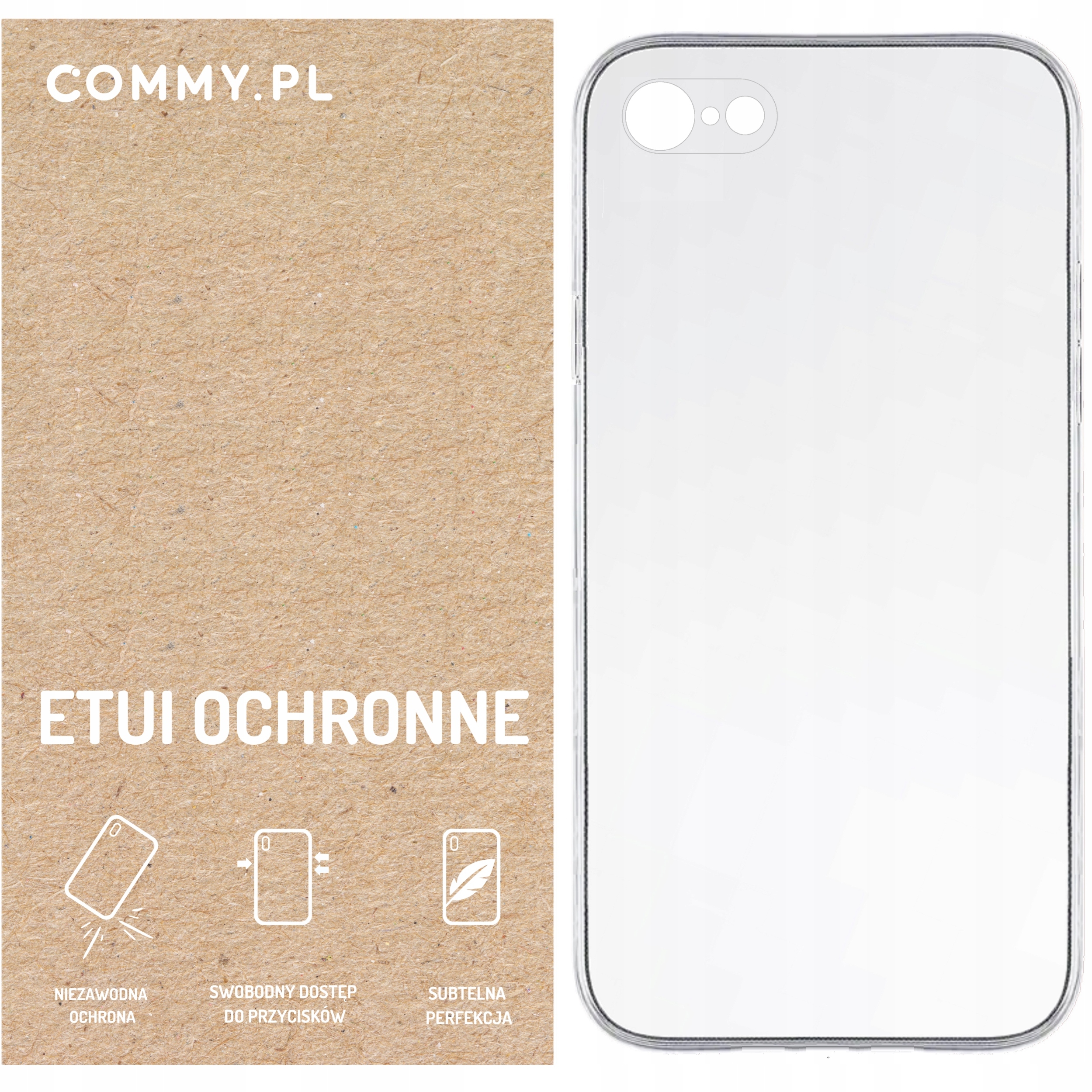 Przezroczyste etui COMMY Slim 2 mm – Styl i ochrona dla iPhone 7 / 8 / SE 2 / SE 3