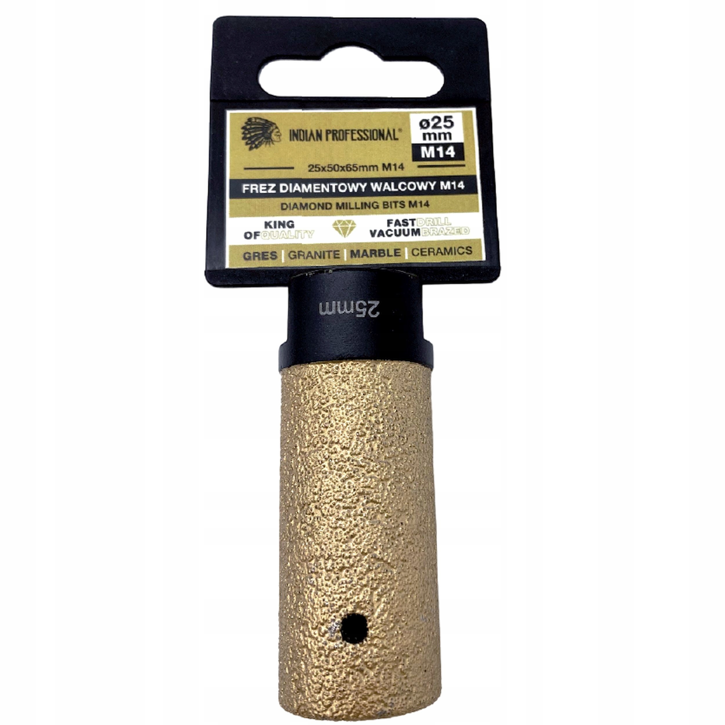 Frez diamentowy walcowy INDIAN PROFESSIONAL M14 25mm – Precyzyjna obróbka twardych materiałów