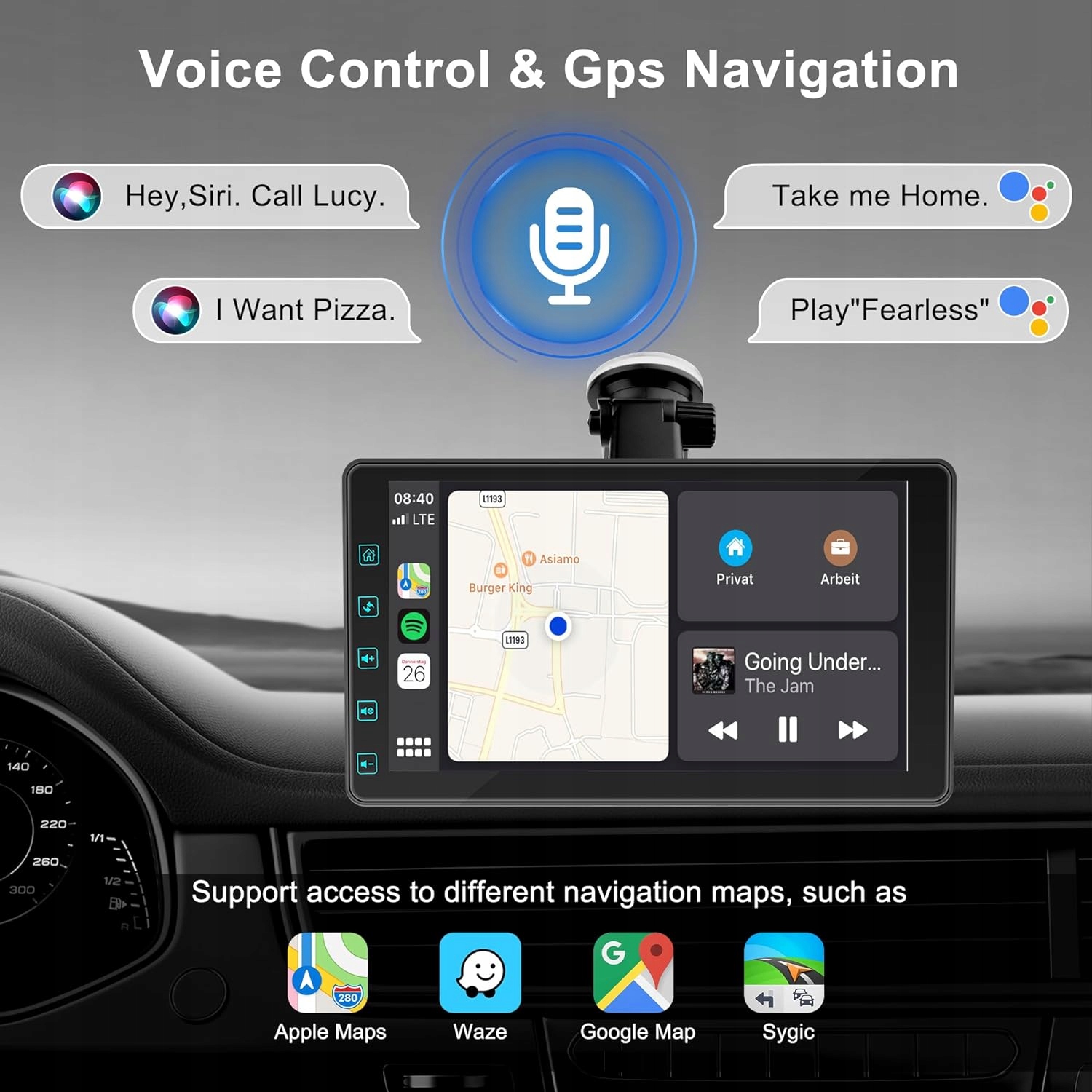 Precyzyjna nawigacja GPS na 7-calowym ekranie dotykowym HD