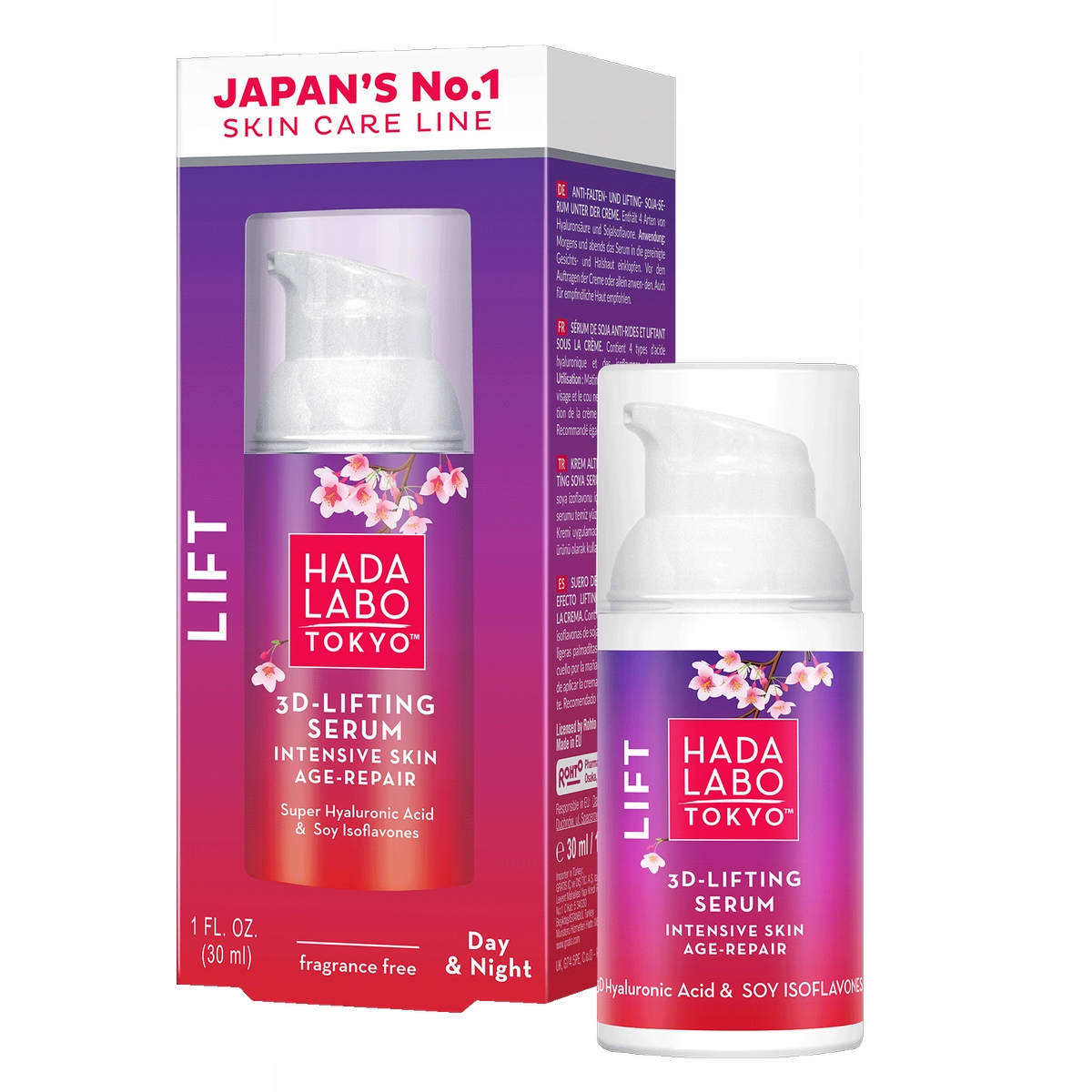 Hada Labo Tokyo 3D-Lifting – Silne naprawcze serum sojowe do twarzy