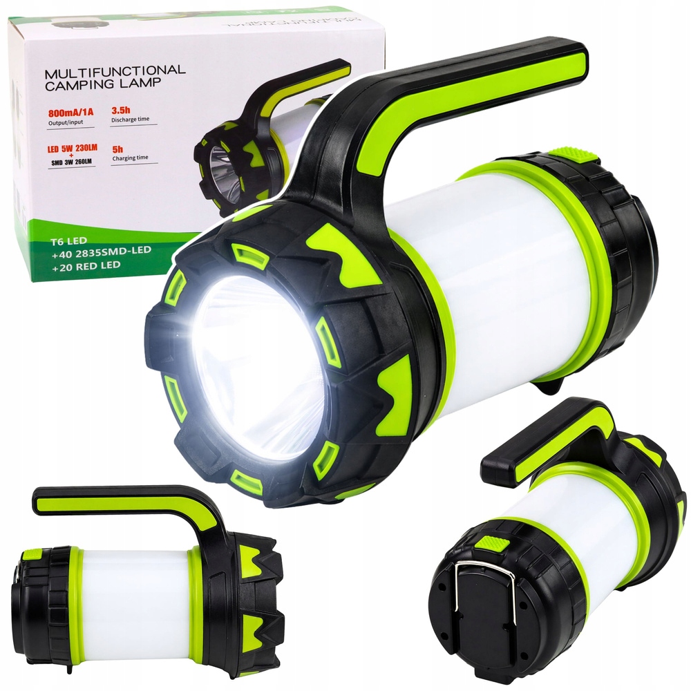 Lampa LED 2W1 Kempingowa Turystyczna Akumulatorowa Wielofunkcyjna – Idealne oświetlenie na każdą przygodę