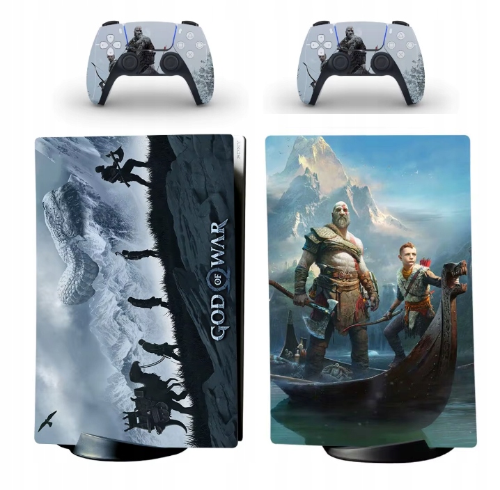 Naklejki Skórki na PlayStation 5 oraz Pady – Motyw God of War