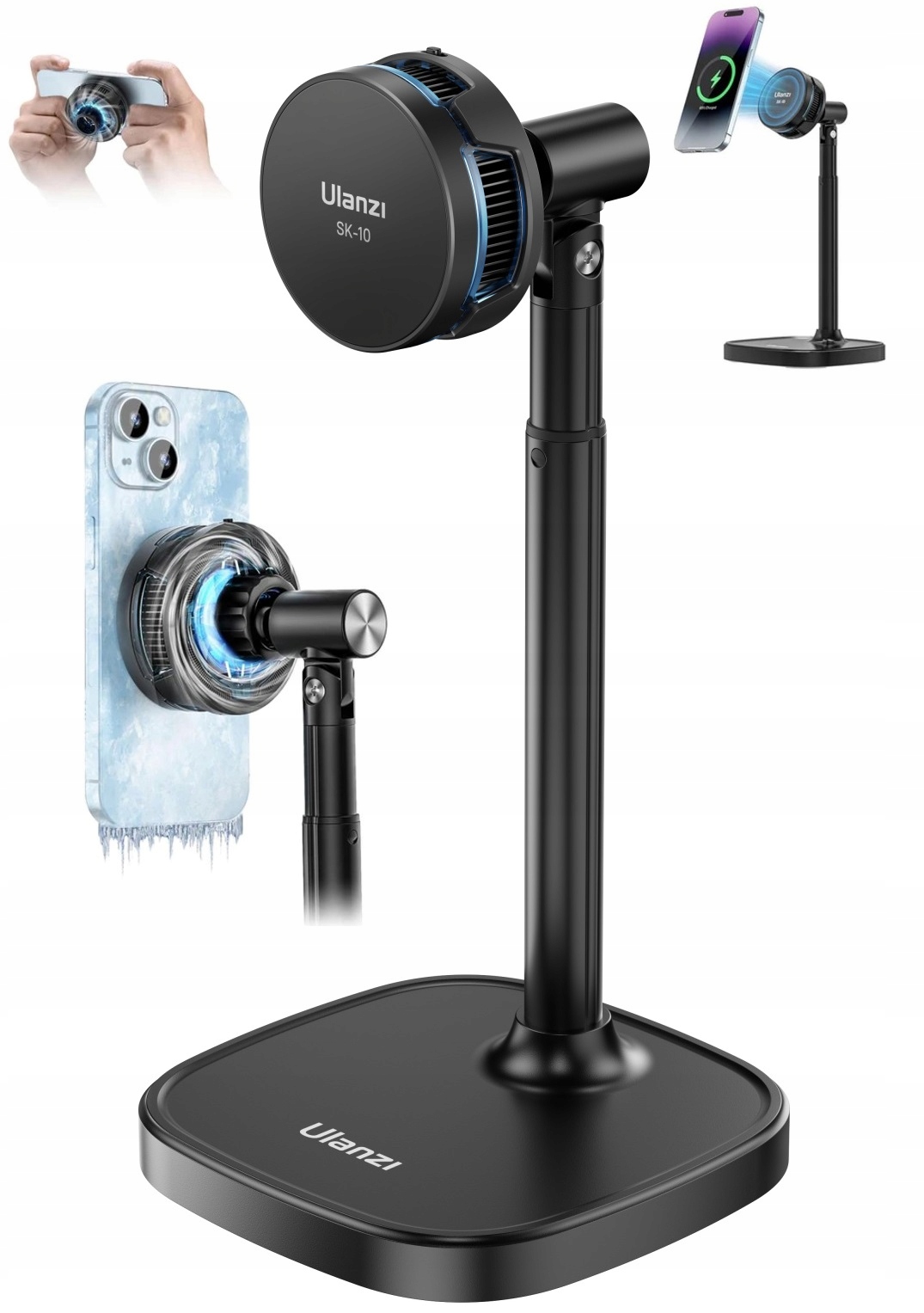 Uchwyt Podstawka Stojak Ładowarka Wentylator MagSafe Magnes iPhone ULANZI / SK-10 – Idealne rozwiązanie dla Twojego smartfona