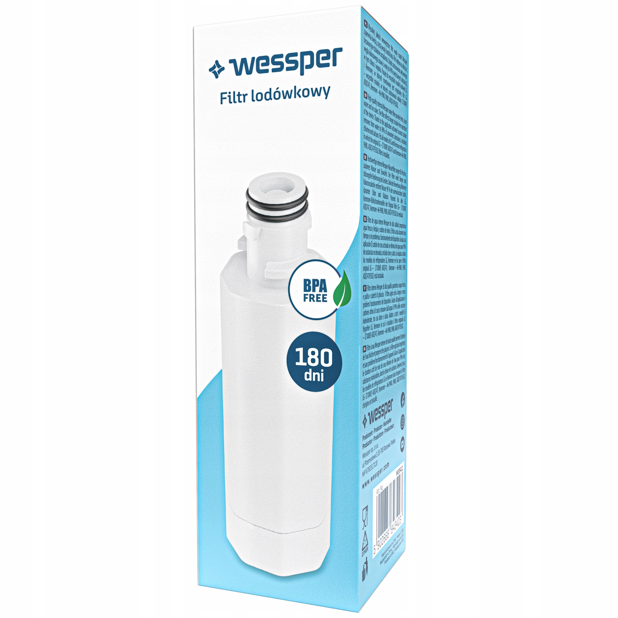 Wydajność filtra – 6 miesięcy czystej wody