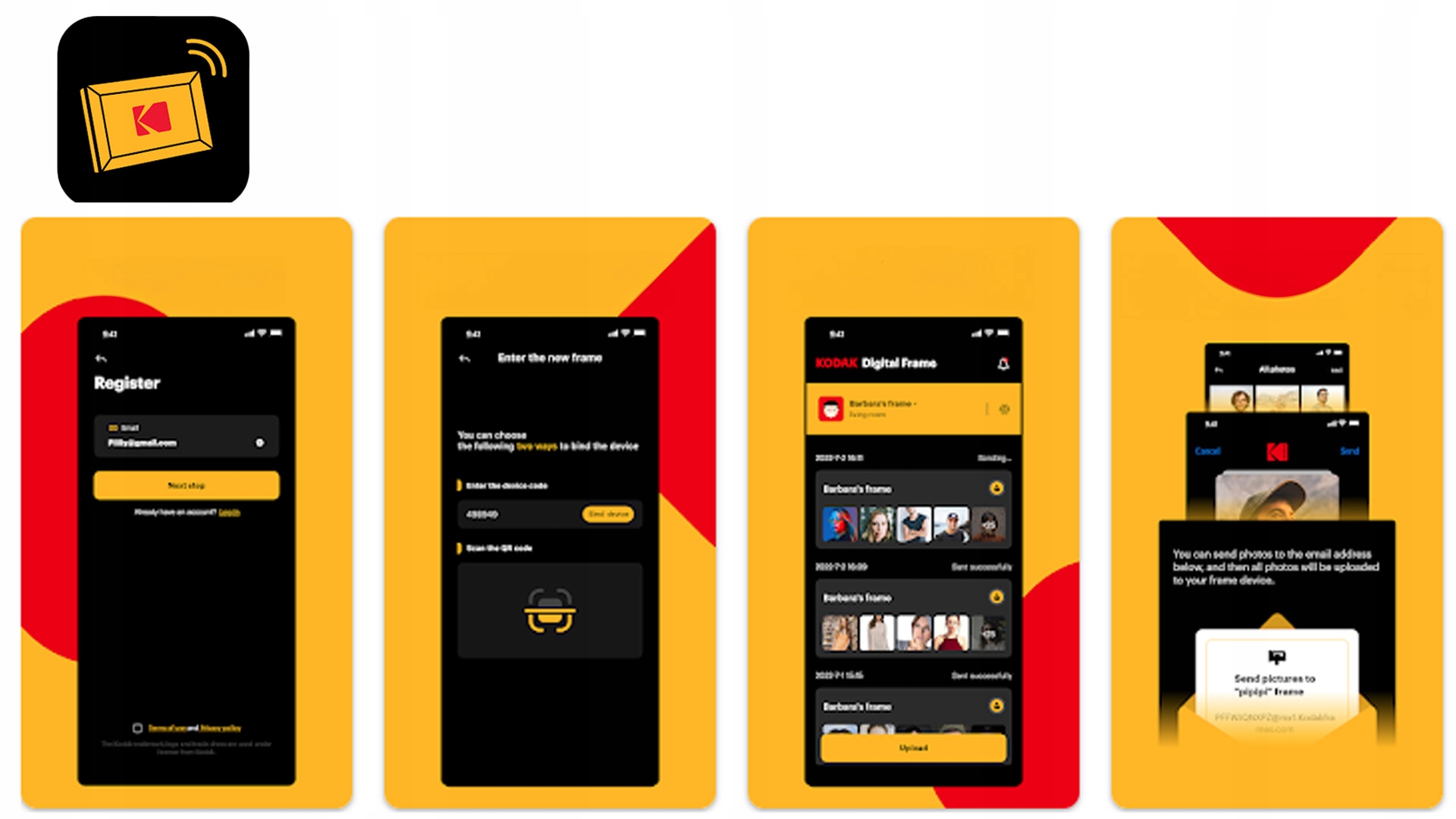 Aplikacja KODAK Digital Frame – łatwe przesyłanie zdjęć
