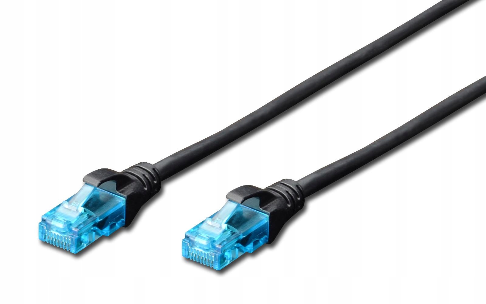 DIGITUS DK-1512-015/BL – Kabel patch cord UTP CAT.5E 1,5m w kolorze czarnym