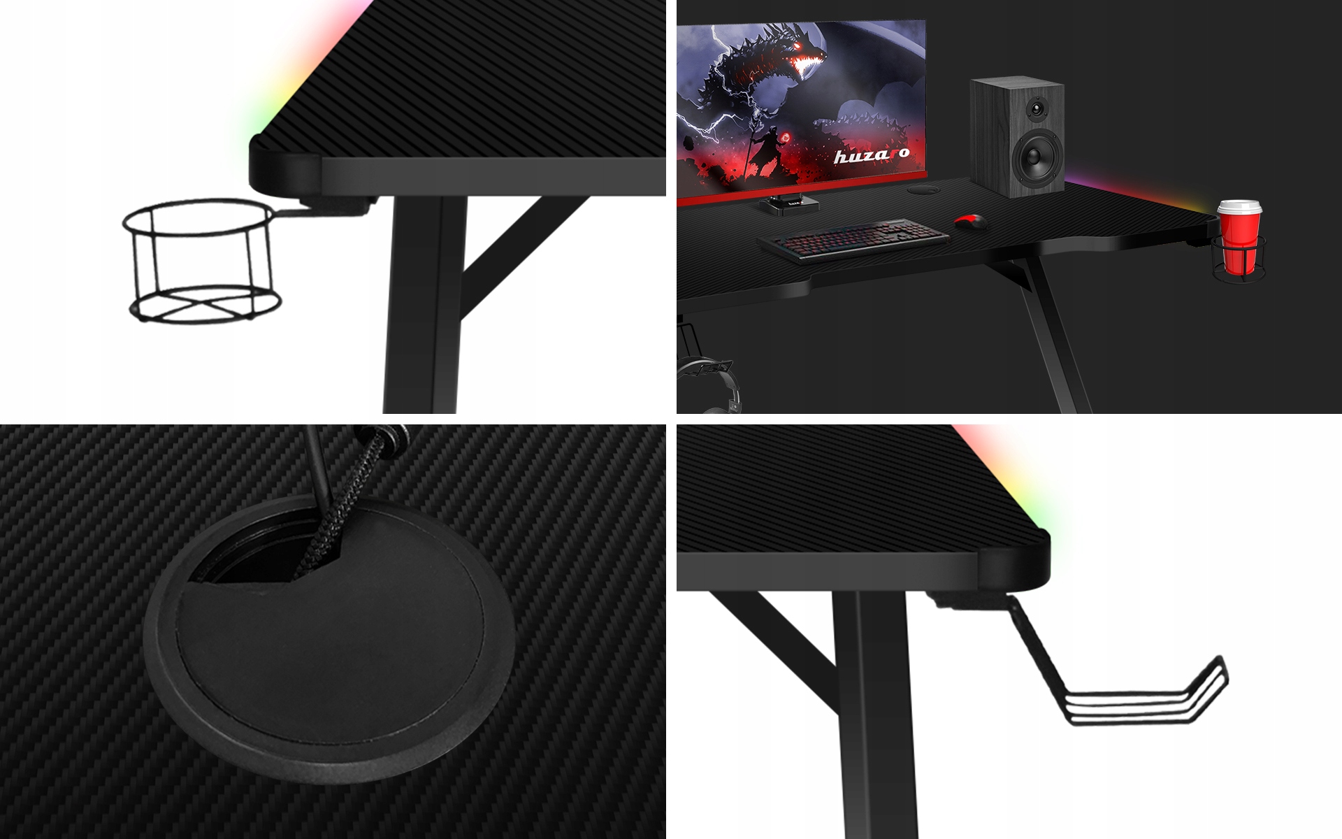 Biurko gamingowe Hero 2.5 RGB – Idealne dla każdego gracza