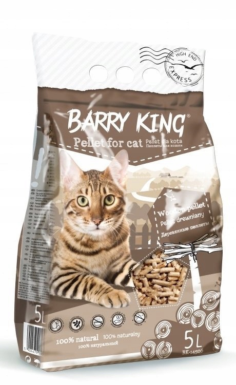 Żwirek dla kota Barry King Pellet drewniany 10L – Naturalne rozwiązanie dla Twojego pupila