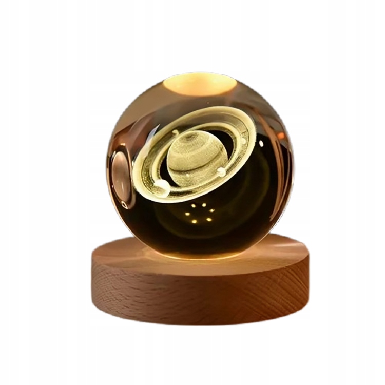 SZKLANA KULA Lampka 3D NOCNA 6cm – Magiczne światło do pokoju dziecięcego