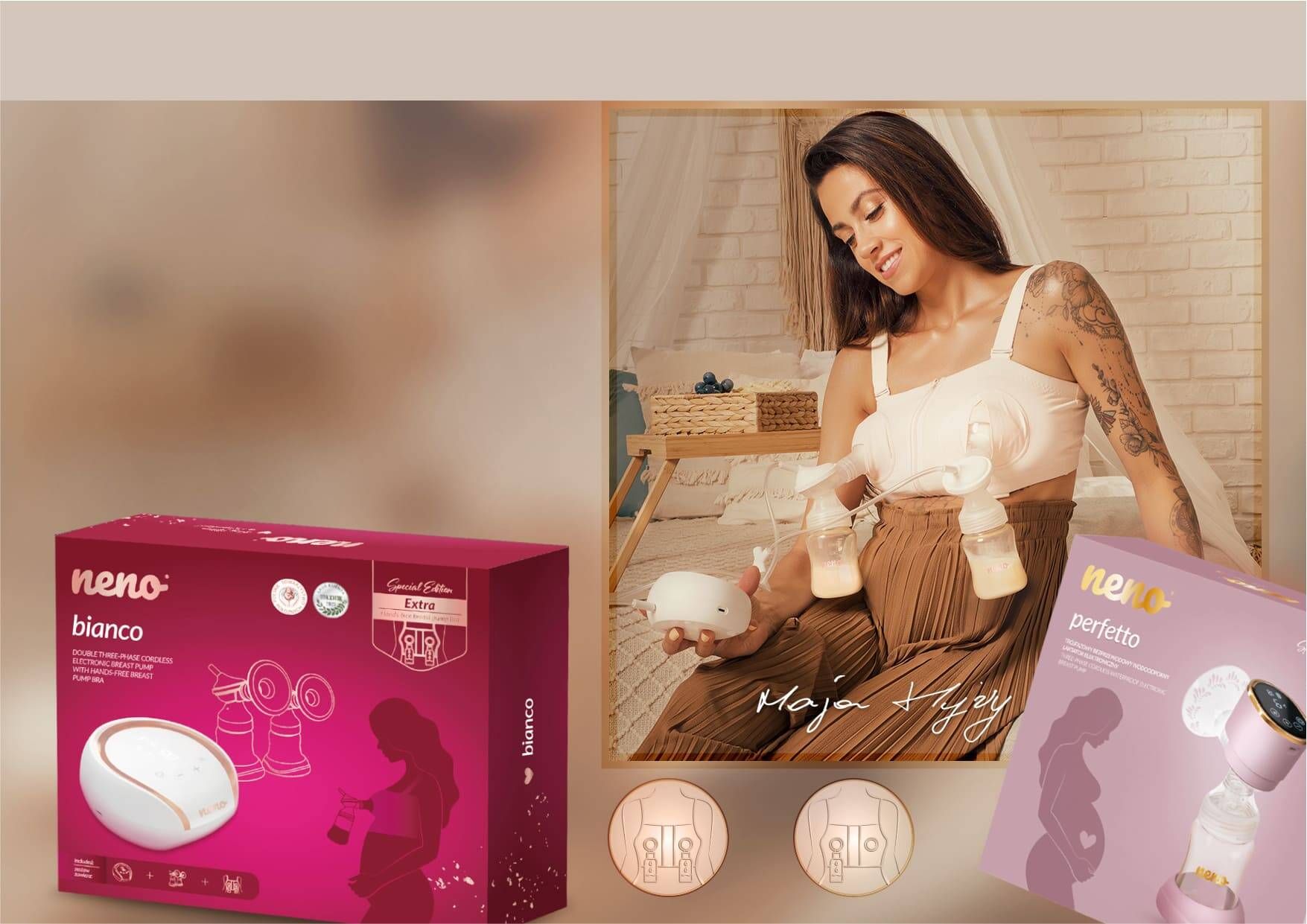 Maja Hyży odciągająca pokarm i produkty Neno