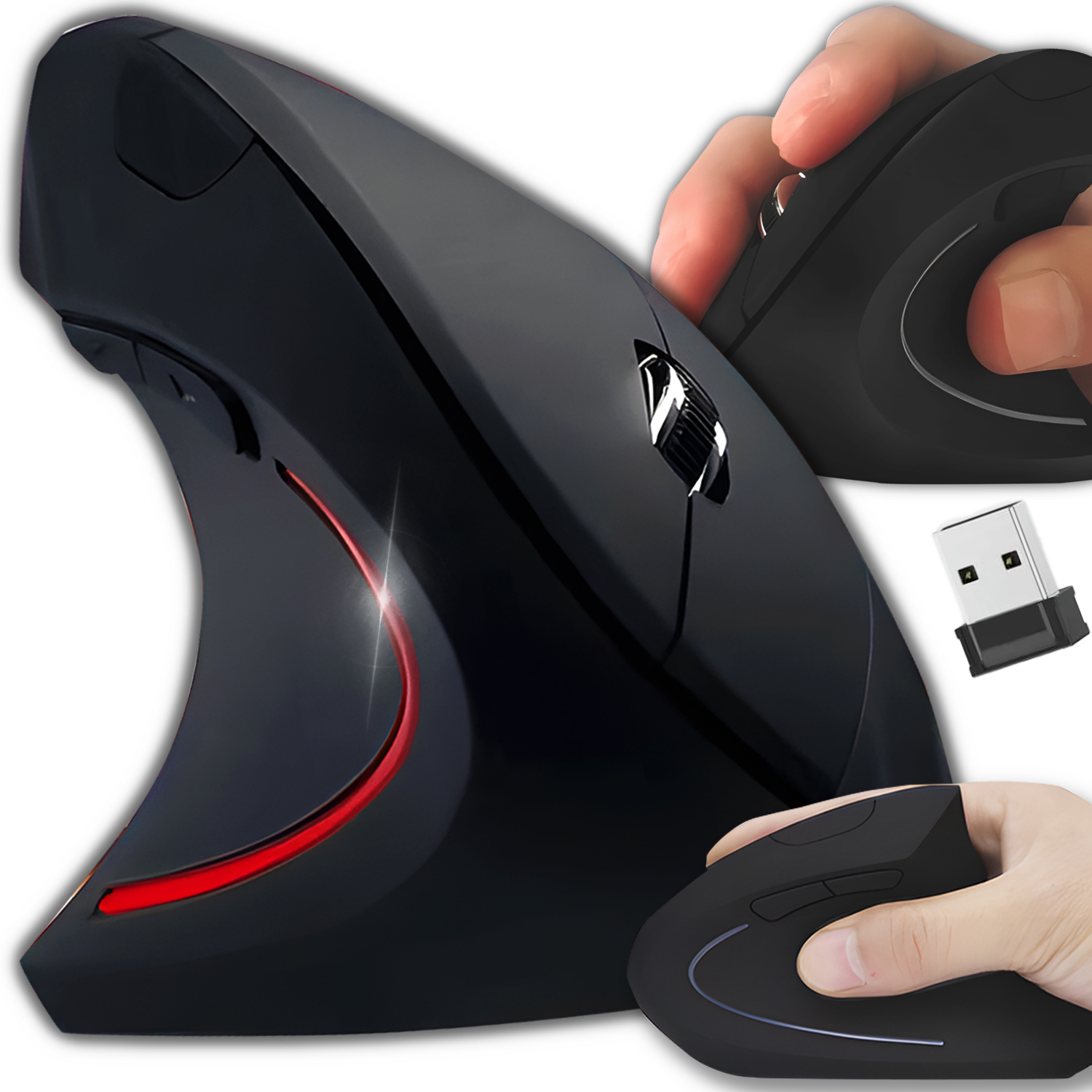 Myszka wertykalna RENEW FORCE pionowa MYSZ ergonomiczna bezprzewodowa CICHA BM-210 – Komfort i ergonomia w pracy