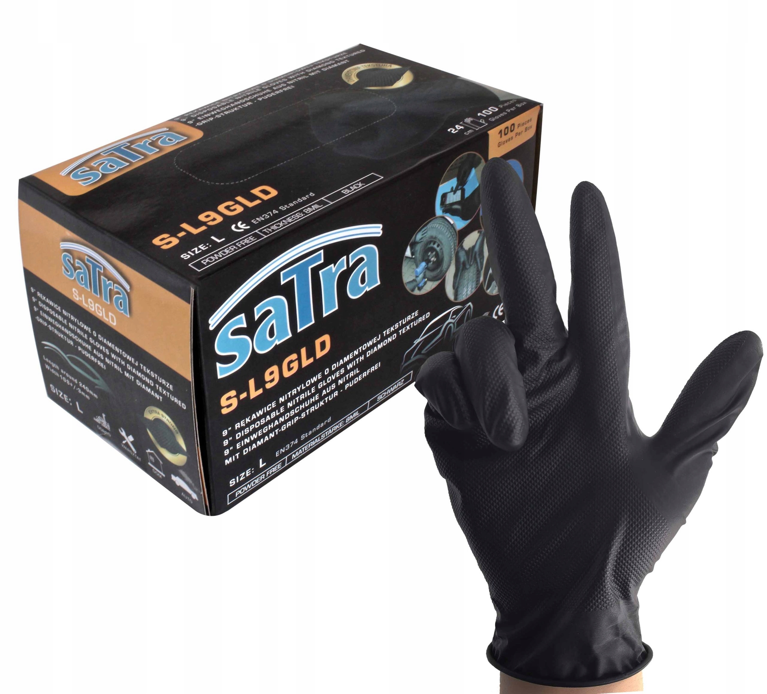 Rękawiczki nitrylowe SATRA NITRILE GLOVES BLACK rozmiar L – Ochrona i komfort w każdej sytuacji