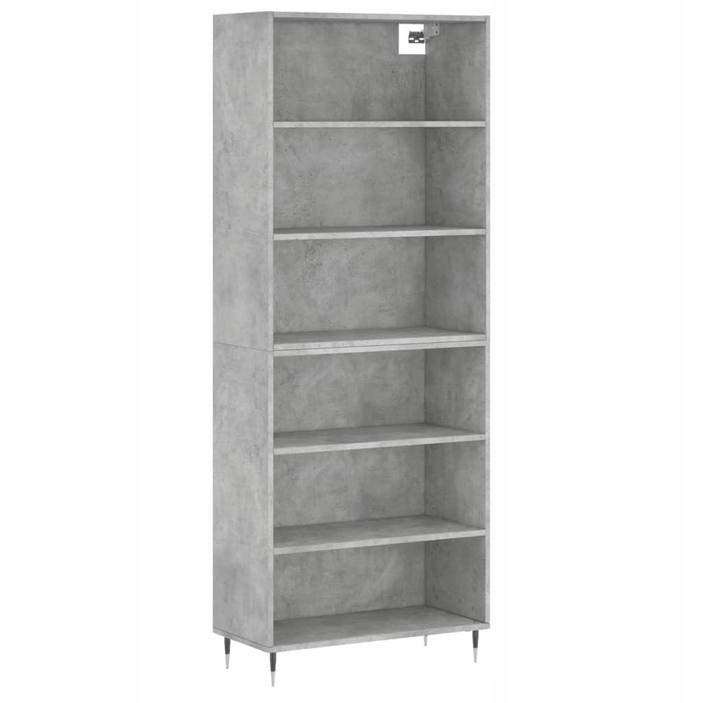 Regał, szarość betonu, 69,5x32,5x180 cm – Nowoczesny styl w Twoim wnętrzu