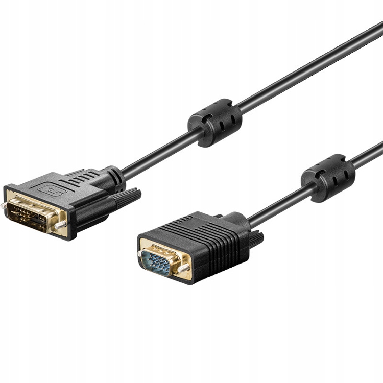Kabel DVI-I - D-Sub (VGA) 1.8m czarny (AK-AV-03) – Wysoka jakość połączenia