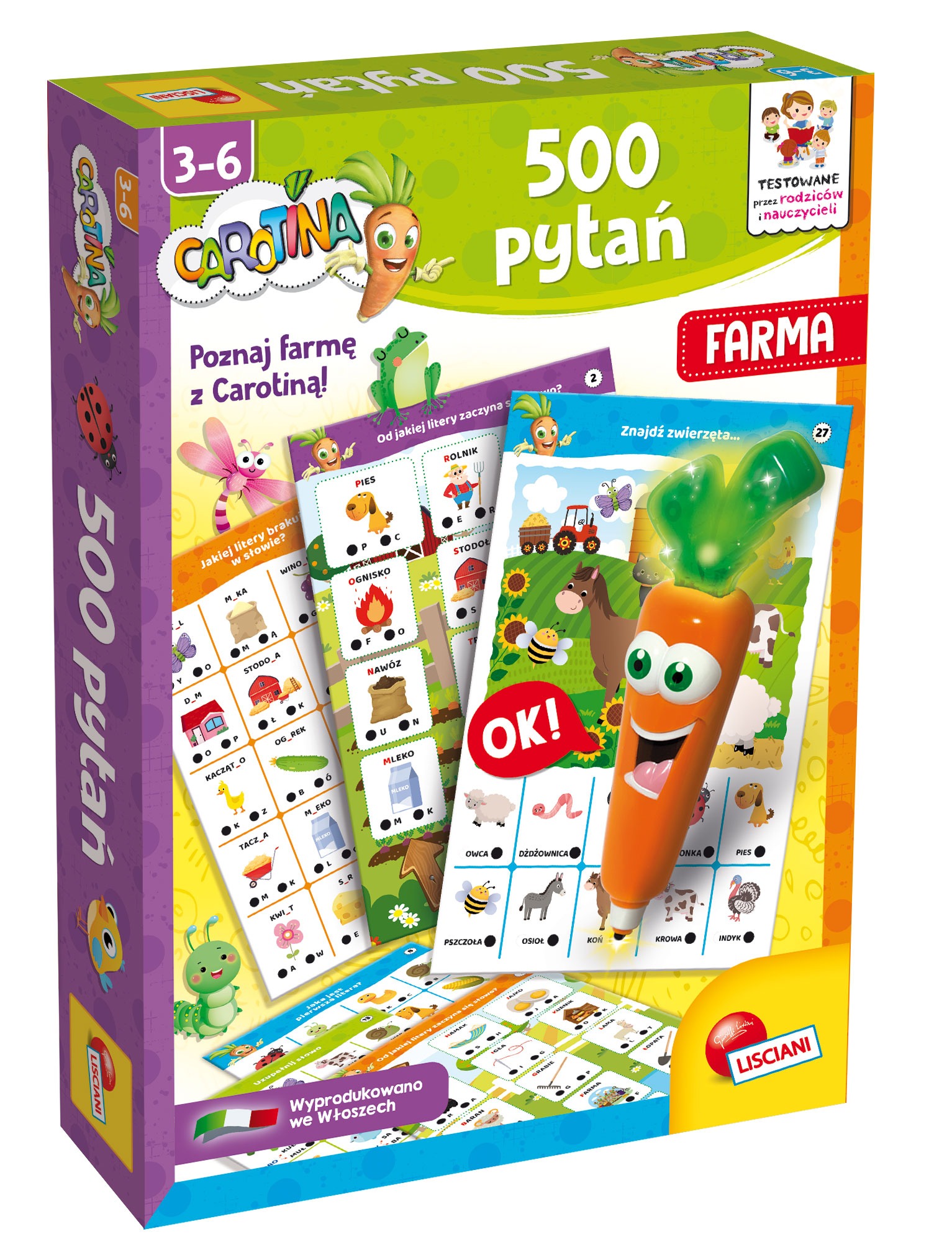 Gra edukacyjna Carotina 500 pytań - Farma – Interaktywna zabawa dla dzieci