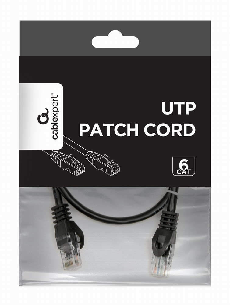 Patchcord CAT.6 UTP 0.5m (PP6U-0.5M/BK) – Niezawodne połączenie sieciowe