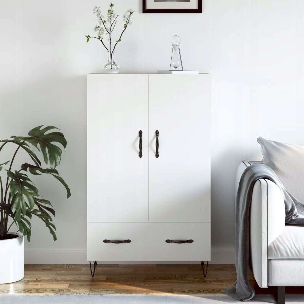 Wysoka szafka biała 69,5x31x115 cm – Nowoczesny styl w Twoim wnętrzu